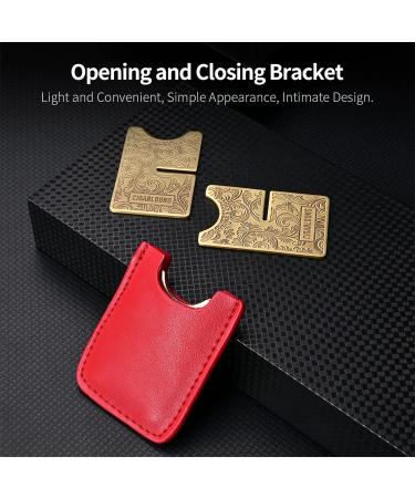 CIGARLOONG Cigar Stand Stainless Steel Foldable Travel Cigar Holder with PU Pouches(Gold) - Buy Online on GoSupps.com