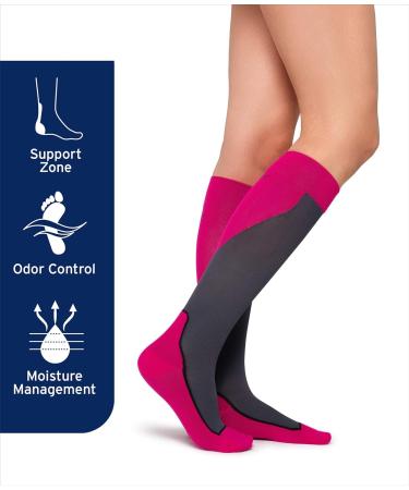 Jobst Sport Running Stockings - Compression Socks for Men & Women - Improve Blood Circulation - Soft & Breathable - Pink size M - Buy Online on GoSupps.com