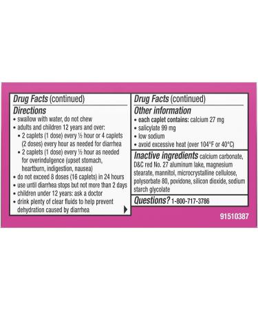 Pepto Bismol Caplets 24 Count - Gas, Diarrhea, Heartburn Relief | Nausea, Upset Stomach, Indigestion | Unflavored - Pack of 1 - Buy Online on GoSupps.com