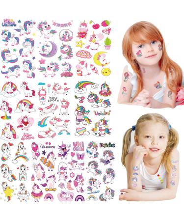 150 Pcs Temporary Tattoo Unicorns Gifts for Girls Fake Tattoos Stickers Birthday Party Supplies Unicorn Favors Decorations Temp Waterproof Tatto for Kids Favor Age 5 6 7 8 9 10 Years Old (10 Sheets)