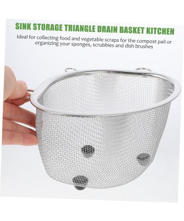 Alipis 2 Pcs Drain Basket Filter Strainer Triangular Sink Basket for Kitchen Metal Basket Hanging Dishcloth 19X13X10CMx2pcs Silverx2pcs - Buy Online on GoSupps.com