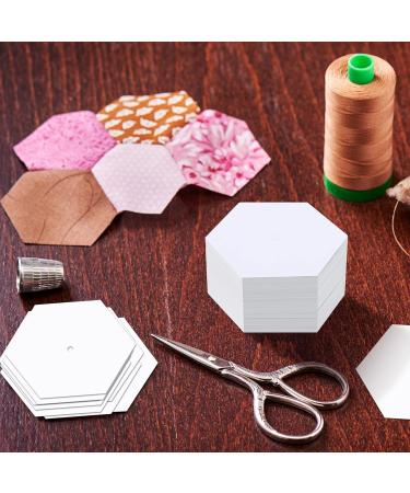 200 Count English Paper Hexagon Shapes Templates - 2 Inch White Quilting Templates for Sewing - Hexagon Piecing Paper for Quilting Supplies - Buy Online on GoSupps.com