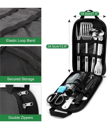 Odoland 14pcs Camping Cookware Set - Stainless Steel Utensils for Grilling, Backpacking, Picnic & BBQ - Portable Kit with Carry Case - Buy Online on GoSupps.com