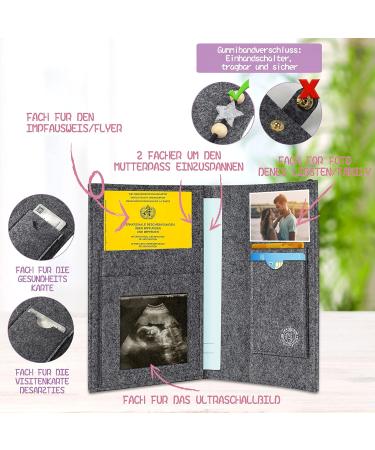Boho Elephant Motherpass Cover - Felt Organizer for German Maternity Documents | Ultrasound Insurance & Vaccination Pass - Buy Online on GoSupps.com