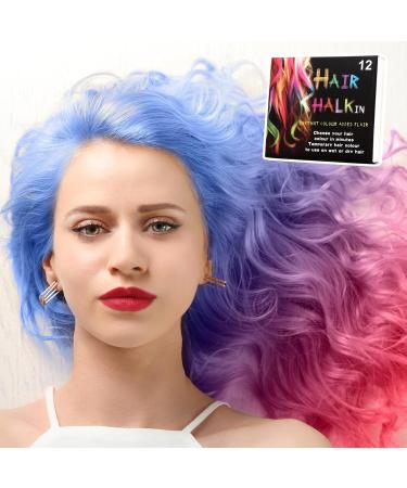 Hair Chalk 12 Colors Temporary Hair Dye Safe Hair Chalk for Kids Washable Temporary Hair Colour Pen Colorful Gifts Great Toy for Kids & Adults Halloween Carnival Cosplay Party Temporary Hair Dye - Buy Online on GoSupps.com