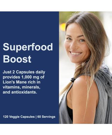 Carlson - Lion's Mane Organic Mushroom Cognitive Function Mood Health Digestive Support Non-GMO 60 Vegetarian Capsules 60 Count (Pack of 1) - Buy Online on GoSupps.com