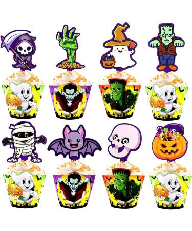 72 Pcs Halloween Cupcake Toppers Cupcake Liners Pumpkin 40 Pcs Cupcake Wrapper and 40 Pcs Cupcake Toppers muffin Case Trays for Halloween Birthday Decoration Party Supply (72 pcs) - Buy Online on GoSupps.com