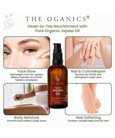 THE OGANICS Organic Jojoba Oil 100ml 100 Pure Natural & Cold Pressed Face Body Hair Beard Nails Vegan & Cruelty Free Jojoba Oil Glass Bottle + Pipette + Pump 100ml Jojoba Oil - Buy Online on GoSupps.com
