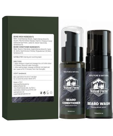 Waking Forest Beard Wash & Conditioner Set | Hydrate & Soften | Natural Argan | Fuller-Looking Beard Care for Men - Buy Online on GoSupps.com