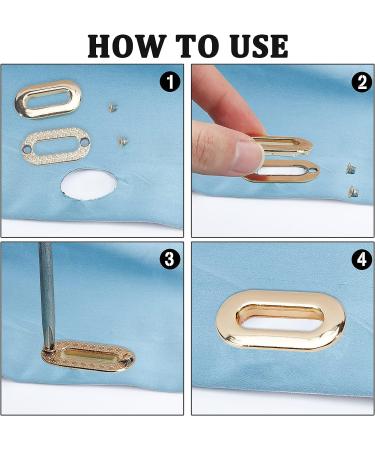 GORGECRAFT 12Pcs Screw-in Oval Eyelet Metal Grommets - 3 Colors, Alloy Loop Snaps for DIY Sewing Crafts and Leather Bags - Buy Online on GoSupps.com