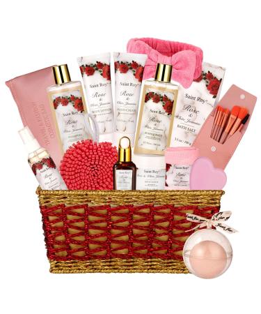 Rose & Jasmine Bath & Shower Sets Home Spa Gift Basket Spa Bomb Bath Spa Gift Set  Bath and Body Home Spa Kit For Women & Men Relaxing Spa Kit with Bath Salts  Shower Gel  Gifts for Birthday Day