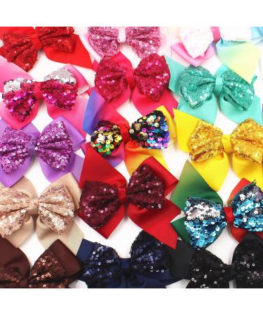 Xansema Sequins Hair Bow Clip 5.5 - Yellow Rose Alligator Barrette for Women Teens Girls Kids - Buy Online on GoSupps.com