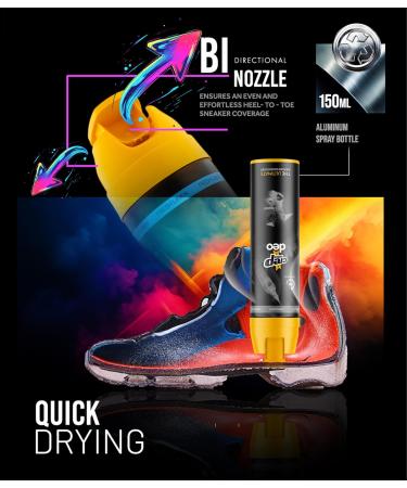 Crep Protect Shoe Deodorizer Spray - Shoe Smell Eliminator Delivers 24-Hour Odor Protection Residue-Free Formula for All Sneakers Refreshing Scent (Fresh Linen 150ml) - Buy Online on GoSupps.com