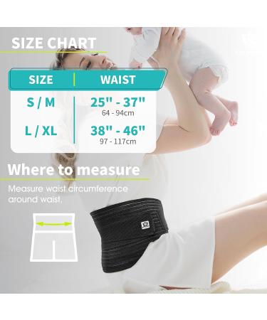 Vital Salveo Postpartum Belly Band | C-Section Recovery Wrap | Slim & Smooth Abdominal Support | S/M Black - Buy Online on GoSupps.com