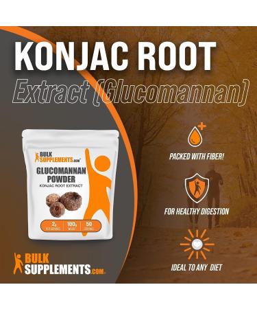 BulkSupplements Konjac Root Extract Powder - Glucomannan Fiber Supplement - 2g per Serving - 50 Servings (100g) - Buy Online on GoSupps.com