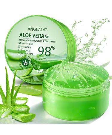 Organic Aloe Vera Gel for Face & Body Made within 12 Hours of Harvest 98% Pure Aloe Vera Gel for Skin Scalp & Hair Soothing Aloe Face Moisturizer Multipurpose Skin Care(10oz)