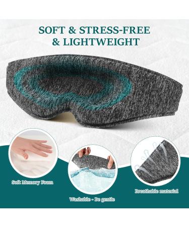 3D Sleep Mask for Men & Women | Light-Blocking Eye Mask for Travel & Sleep | Adjustable Soft Black Sleeping Mask - Buy Online on GoSupps.com