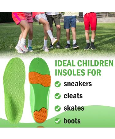 Ailaka Kids Orthotic Arch Support Insoles for Flat Feet & Plantar Fasciitis - Green, 2-3.5 UK/EU 34-36/CN 33-35 - Buy Online on GoSupps.com
