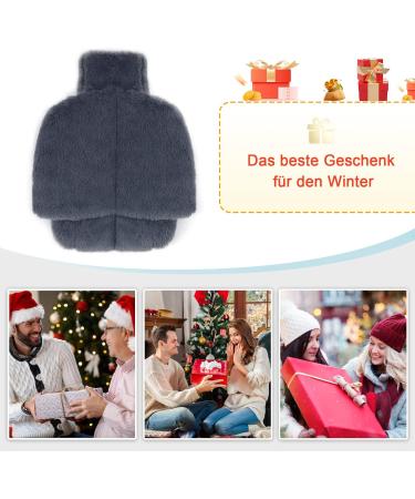 Tgkoddo Electric-Free Foot Warmer | 2L Hot Water Bottle for Cold Feet | 2-in-1 Heating Pad for Adults | Soft & Warm Grey Foot Warmer (40x36cm) - Buy Online on GoSupps.com