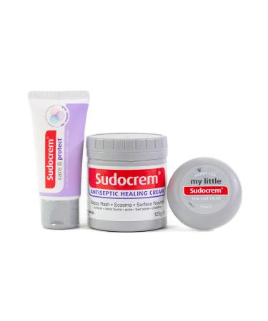 Sudocrem Nappy Rash Cream Kit - Includes Sudocrem Care & Protect 30g + Sudocrem Antiseptic Healing Cream 125g + My Little Sudocrem 22g - Nappy Rash Treatment | Baby Barrier Cream | Handy size Sudocrem
