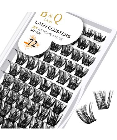 BQ lash single eyelash 72 cluster colored eyelashes individually at home cluster lashes B05 B02 B09 black eyelashes for DIY eyelash extension DIY eyelash bushes (B05 D-16mm) D-16 mm B 05