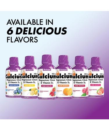 Bluebonnet Nutrition Liquid Calcium Citrate Magnesium Citrate with Vitamin D3 - Raspberry Flavor, 16 Fl Oz - Gluten, Soy, Milk Free - Kosher Certified - 32 Servings - Buy Online on GoSupps.com