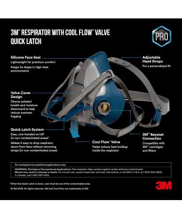 3M Pro MultiPurpose Respirator with Quick Latch Medium - Ultimate Protection - Buy Online on GoSupps.com
