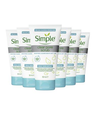Unilever Simple Daily Skin Detox Clear Pore Scrub 6 x 150ml