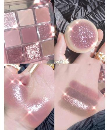  Erinde Erinde Matte Glitter Eyeshadow Palette - 9 Colors Long Lasting Waterproof Metallic Purple Glitter Eyeshadow Palette Long Lasting Cream - Buy Online on GoSupps.com