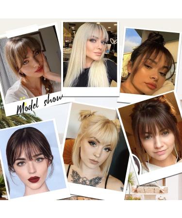 Clip in Bangs 100% Real Human Hair Wispy Fringe Hairpieces for Women - Dark Brown - Buy Online on GoSupps.com