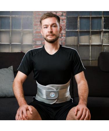 Vitalworxx Back Bandage | Professional Back Pain Relief & Support Belt with Struts | Sciatica Aid M (70-85 cm) - Gray - Buy Online on GoSupps.com