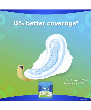 Always Maxi Size 2 Long Super Absorbency Pads with Wings, Unscented - 32 Count - Buy Online on GoSupps.com