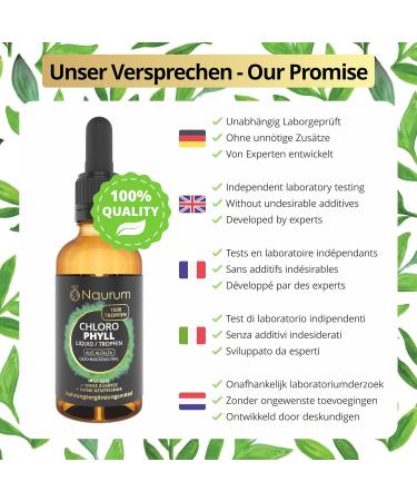 Naurum Alfalfa Chlorophyll Drops - 200mg Daily Dose 50ml | Natural Liquid Chlorophyll Lab-Tested Made in Germany - Healthy Alternative to Tablets - Buy Online on GoSupps.com