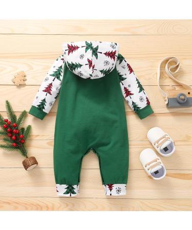 Loalirando Baby Christmas Romper Jumpsuit | My First Xmas Outfit 3-6 Months Green | Tree & Truck Design - Buy Online on GoSupps.com