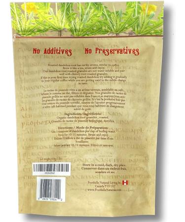 Foothills Naturals Organic Dandelion Root Roasted Granules - Coffee Substitute Tea Superfood - Buy Online on GoSupps.com