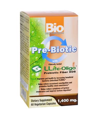 Bio Nutrition inc pre-biotic Fiber - llife-Oligo - 1400 Mg - 60 Vegetarian Capsules - Gluten Free - Improves Gut Health - Clinically Tested by