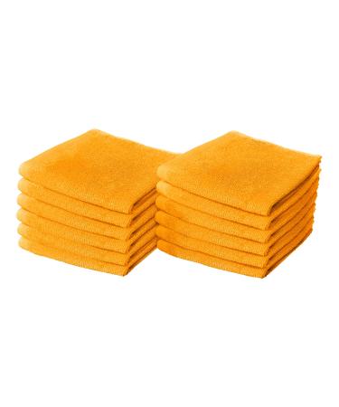 Maymarg 100 % Cotton Towels (Yellow  Washcloths - Set of 12  12x12) Yellow Washcloths - Set of 12  12x12