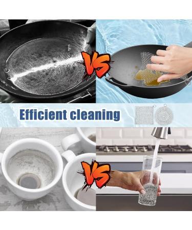 2 Pcs Cast Iron Scrubber Stainless Steel Cast Iron Skillet Cleaner Effective Cleaning Metal Cast Iron Skillet Cleaner Chainmail Multipurpose Round Cast Iron Scrubber for Cast Iron Pan Baking Skillet - Buy Online on GoSupps.com