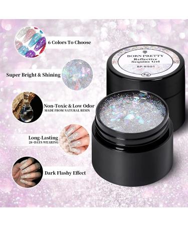 BORN PRETTY Reflective Glitter Gel Polish - Sparkly Disco DJ LED Nail Varnish - Buy Online on GoSupps.com