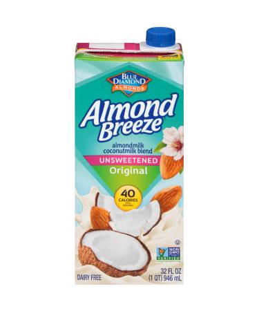 Almond Breeze Dairy Free Almondmilk Blend, Almond Coconut, Unsweetened Original, 32 Ounce (Pack of 12) Unsweetened Almond Coconut Blend