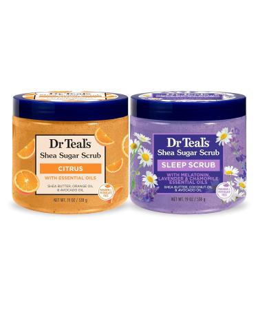 Dr Teal's Body Wash & Sugar Scrub Bundle with Epsom Salt Vitamin C & Essential Oils 24oz Body Wash (Pack of 2) & 19oz Sugar Scrub (Pack of 2) - Buy Online on GoSupps.com