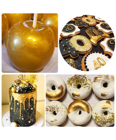 Liquid Edible Glitter 60ml - Metallic Gold Food Coloring for Cakes Cupcakes Cookies & Baking - Buy Online on GoSupps.com