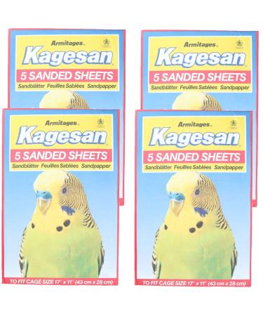 AB Tools 20 Sanded Sheets Sandpaper Cage Lining Budgies Caged Birds 28x43cm