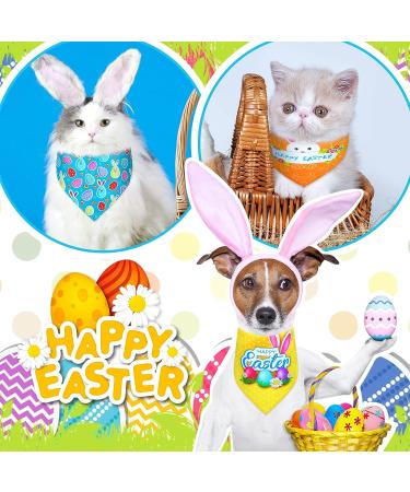 Easter Dog Bandana Set - 20 Pcs Washable Triangle Bibs for Dogs & Cats - Rabbit, Egg, Carrot Design - Adjustable & Washable Pet Scarfs - Easter Pet Accessories - Buy Online on GoSupps.com