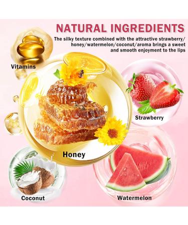 4PCS Honey Lip Balm Hydrating Honey Lip Mask Overnight Propolis Bee Lip Balm Prevention Dry and Cracked Lip Scrub Exfoliator (Honey+Strawberry+Coconut+Watermelon) Honey + Strawberry + Watermelon + Coconut - Buy Online on GoSupps.com