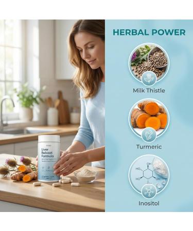 Liver Support Supplement Capsules Milk Thistle Extract with Turmeric & Inositol Antioxidant & Daily Wellness Support Vegetarian Capsules 60 Count - Buy Online on GoSupps.com