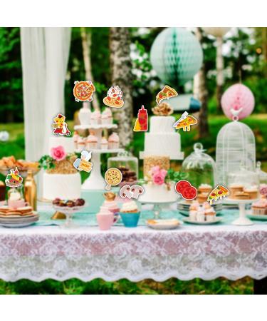 Pizza Dessert Cupcake Toppers Party Decoration Pizza Paper Straw Decor Party Supplies Favors Pizza Baby Shower or Birthday Party Decorations- Set of 24 - Buy Online on GoSupps.com