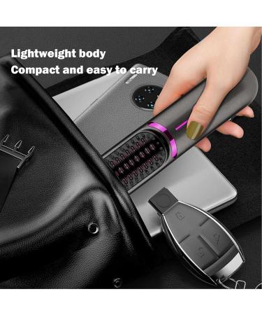 Buy Cordless Ceramic Hair Straightener Brush - Ionic Rechargeable Styling Comb for Women | Perfect for Travel & Thin Hair - Buy Online on GoSupps.com