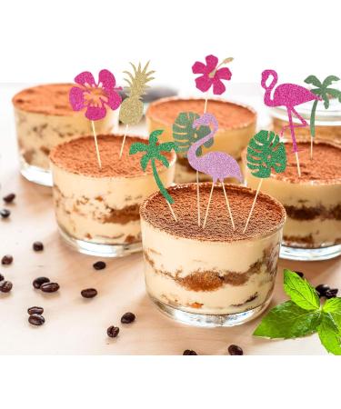 50 Pieces Tropical Hawaiian Cupcake Toppers Glittery Hawaii Cake Topper Flamingo Pineapple Hibiscus Flowers Tropical Palm Leaves Cupcake Toppers Picks for Hawaii Luau Summer Party Baby Shower Supplies - Buy Online on GoSupps.com