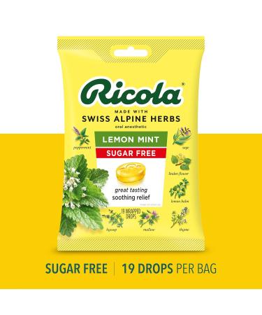 Ricola Sugar-Free Lemon-Mint Herb Throat Drops 19 ct - Buy Online on GoSupps.com